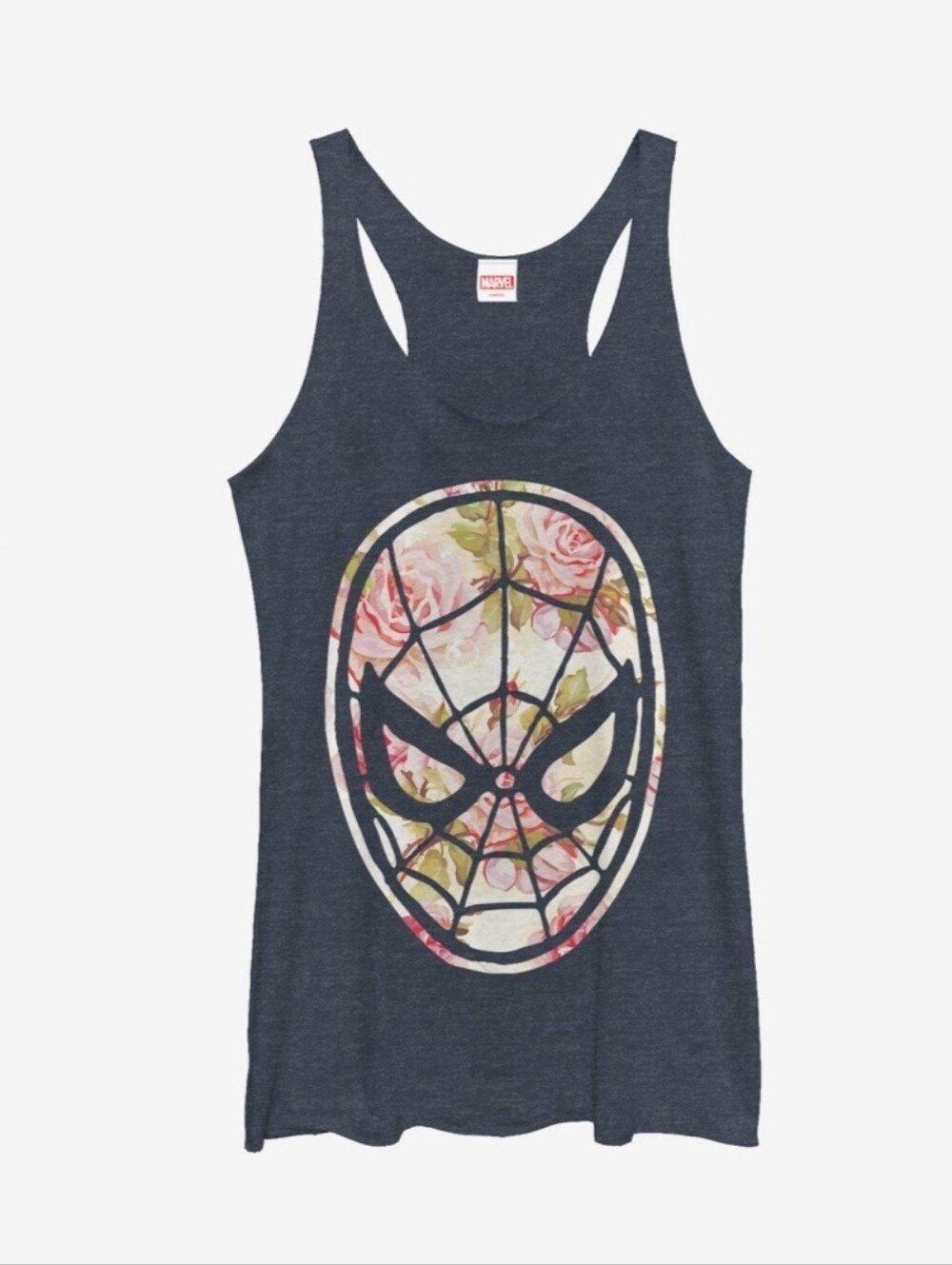Marvel Gray Floral Spider-Man Racerback Tank